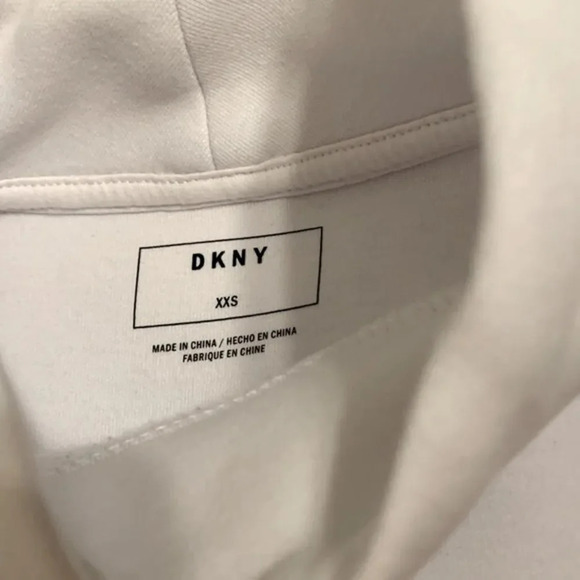 DKNY Logo Mockneck Sweatshirt in White - Picture 8 of 10